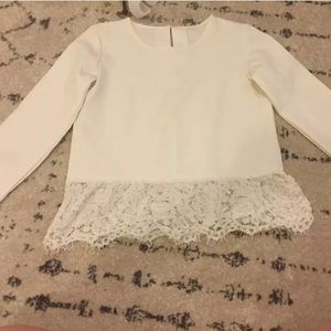 Goodnight Macaroon lace peplum top